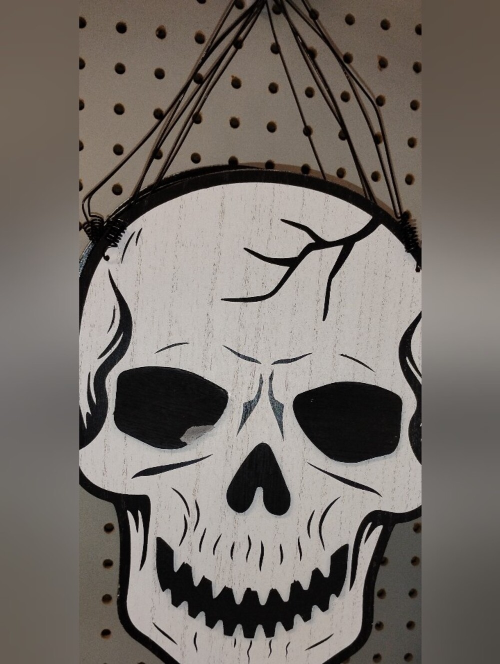 Halloween Black & White Skull Wall Art/Decor - Gothic Home Accent